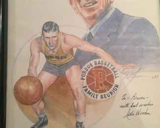 POSTER SIGNED  BY JOHN WOODEN