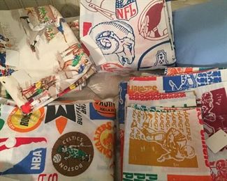 VINTAGE CURTAINS AND BEDDING SPORTS TEAM NBA AND NFL