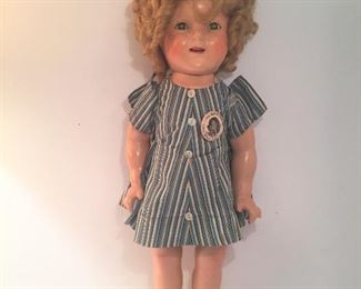 SHIRLEY TEMPLE 1934-35 18" WITH BUTTON GREAT  CONDITION