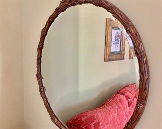 Round, beveled mirror