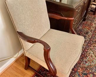 Pair of hobnailed armchairs