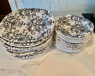 Pottery Barn black and white dishes