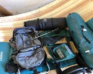 Back packs and camping gear
