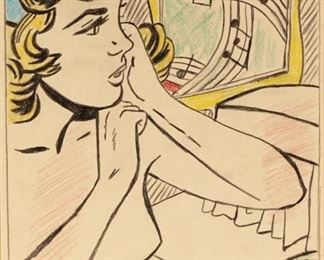 Roy Lichtenstein Colored Pencil Study