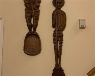 Large wooden wall hanging silverware