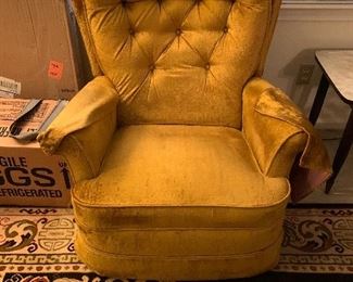 Gold velvet like chair $35