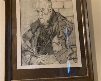Framed Charcoal drawing $50