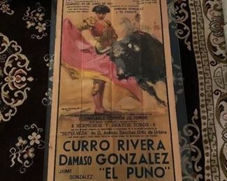 Original from Spain bullfighting poster on paper with minor pinhole damage $75