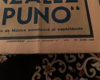 Original from Spain bullfighting poster on paper with minor pinhole damage $75