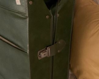 Vintage Leeds leather suitcase with original tag $45