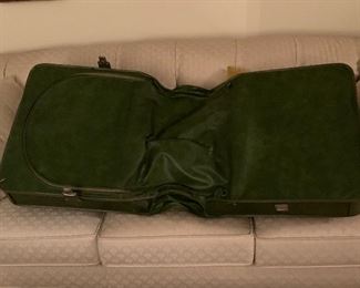 Vintage Leeds leather suitcase with original tag $45