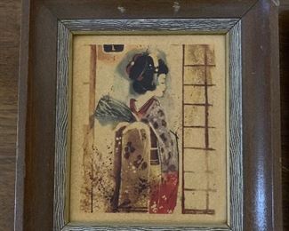 Pair of small Asian ladies on cork $12