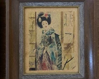 Pair of small Asian ladies on cork $12