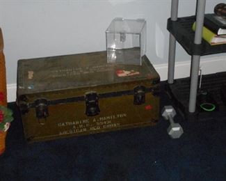 WWII era Foot Locker with American Red Cross Stencil