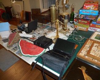 Antique Lamps For repair; Car DVD Player, Wood Painted Watermelons; etc