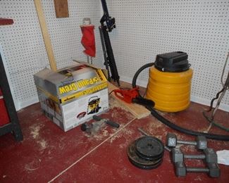 Paint Sprayer, wet dry vac, weights