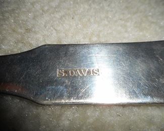S. Davis Hallmark on Coin Silver