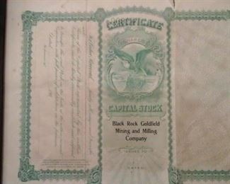 Capital Stock Black Rock Goldfield Mining and Milling Company