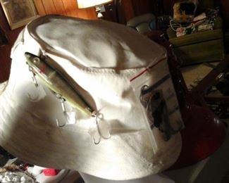 fishing lures and hat