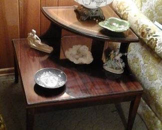 Leather top corner table