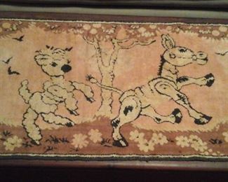 Adorable old rug for a child's room