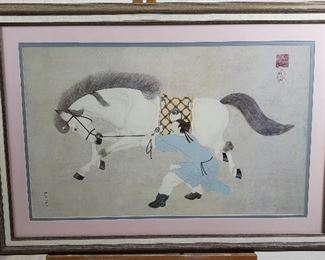 Oriental Horse & Rider Print