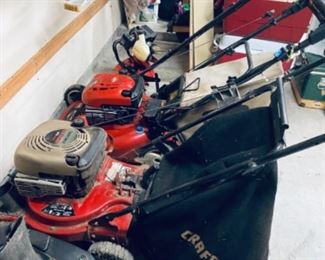 2 lawnmowers one battery and one gas