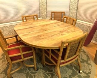Rattan breakfast set/6 chairs