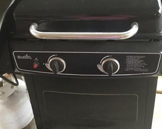 Char-Broil gas grill with gas bottle.