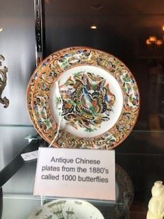 Beautiful matched pair of Antique Chinese plates called 1000 butterflies.