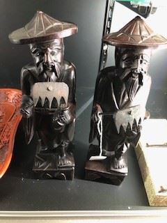 Vintage carved wood Chinese figures