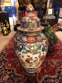 Antique Japanese floor urn from the 19th century