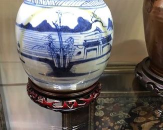 Antique Chinese vase on stand