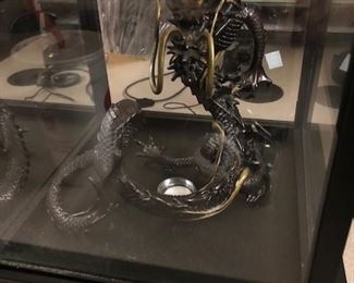 Japanese bronze dragon in a display box