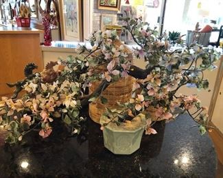 Large stone tree in vase