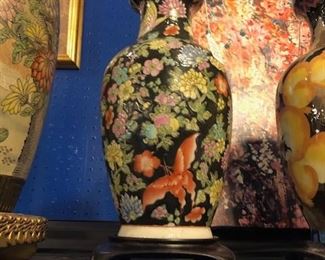 Vintage Chinese vase on stand