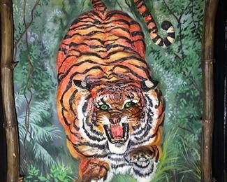 Three dimensional tiger painting