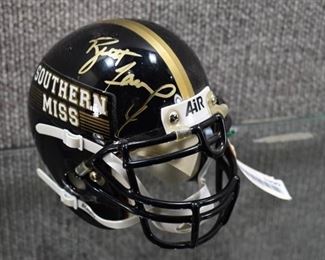 Autographed Mini Football Helmet #4 Brett Favre Southern Miss COA