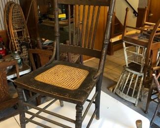 Collection of old chairs - several pairs and some singles. 