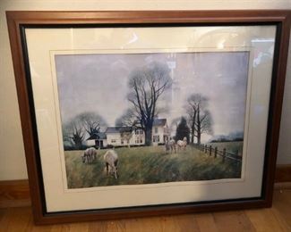 Beautiful farmhouse picture with horses. 