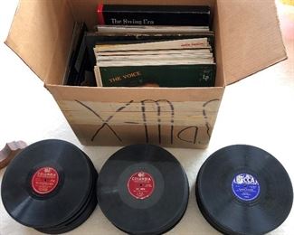 Large collection of 78 rpm records.