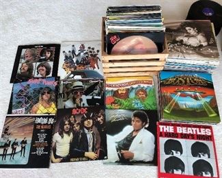 Large collection of vinyl LPs.