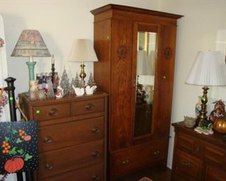 Vintage dresser and Ward Robe Cabinet
