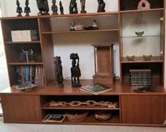 Two piece mid century entertainment center