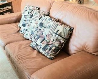 Buttery soft vintage leather couch