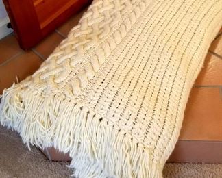 Hand knitted blanket or comforter