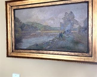 antique (c. 1890 ) oil on canvas painting