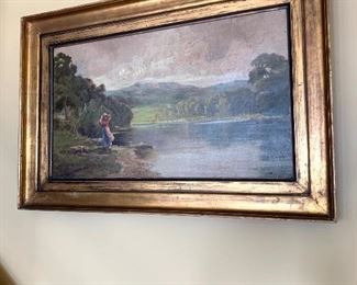 antique (c. 1890) oil on canvas painting