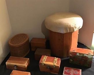 Boxes Sewing Basket and Stool