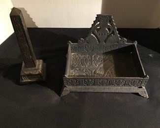 Cast Iron Matchbox Holder and Paper Weight
